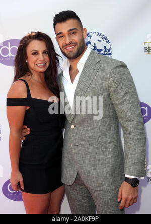 Los Angeles, Ca. 20 Sep, 2019. Britney Spears und Sam Asghari am Tag Beauty Awards am Taglyan Komplexe in Los Angeles, Kalifornien am 20. September 2019. Credit: Faye Sadou/Medis Punch/Alamy leben Nachrichten Stockfoto