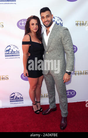 Los Angeles, Ca. 20 Sep, 2019. Britney Spears und Sam Asghari am Tag Beauty Awards am Taglyan Komplexe in Los Angeles, Kalifornien am 20. September 2019. Credit: Faye Sadou/Medis Punch/Alamy leben Nachrichten Stockfoto