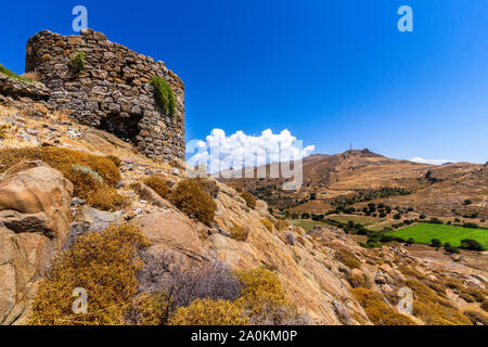 Das alte Schloss von Lambi, in Vigla, in Skala Eressos, Lesbos, Griechenland. Stockfoto