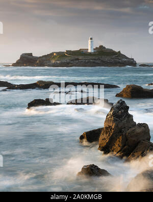 Godrevy Leuchtturm, Cornwall, England, Großbritannien Stockfoto