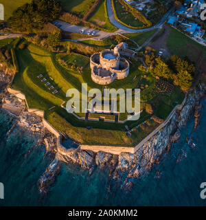 St Mawes Castle, Luftaufnahme, Cornwall, England Stockfoto