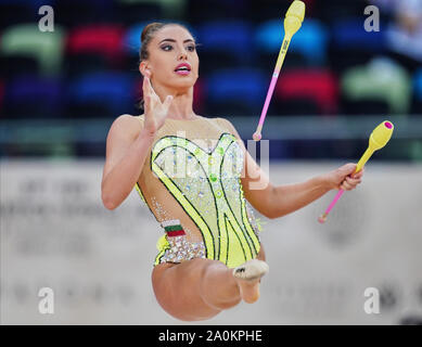 Baku, Aserbaidschan. 20 Sep, 2019. Katrin Taseva Bulgariens während der 37 Rhythmische Gymnastik Wm-Match zwischen und Tag 4 an der Nationalen Gymnastik Arena in Baku, Aserbaidschan. Ulrik Pedersen/CSM/Alamy leben Nachrichten Stockfoto