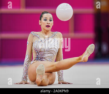 Baku, Aserbaidschan. 20 Sep, 2019. Katsiaryna Halkina von Belarus bei der 37Th Rhythmische Gymnastik Wm-Match zwischen und Tag 4 an der Nationalen Gymnastik Arena in Baku, Aserbaidschan. Ulrik Pedersen/CSM/Alamy leben Nachrichten Stockfoto