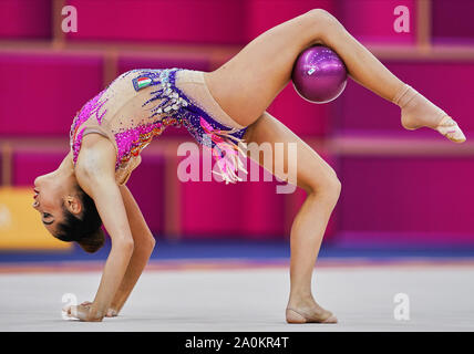 Baku, Aserbaidschan. 20 Sep, 2019. Â Alexandra Agiurgiuculese von Italien während der 37 Rhythmische Gymnastik Wm-Match zwischen und Tag 4 an der Nationalen Gymnastik Arena in Baku, Aserbaidschan. Ulrik Pedersen/CSM/Alamy leben Nachrichten Stockfoto