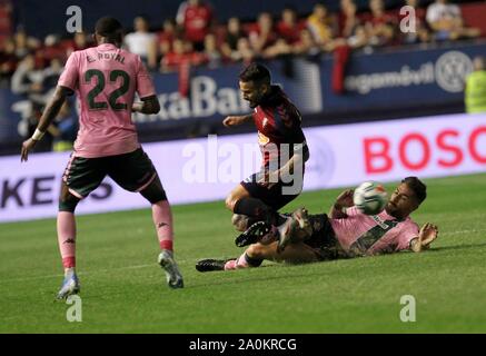 Pamplona, Spanien. 20 Sep, 2019. Campeonato de Liga de Futbol Liga Santander Pamplona, Estadio El Sadar. Partido disputado esta noche en Pamplona entre C.A. Osasuna y Real Betis, correspondiente a la Quinta jornada de La Liga Santander. Ruben Martinez Credit: CORDON PRESSE/Alamy leben Nachrichten Stockfoto