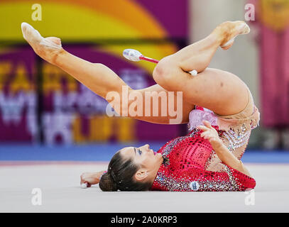 Baku, Aserbaidschan. 20 Sep, 2019. Katsiaryna Halkina von Belarus bei der 37Th Rhythmische Gymnastik Wm-Match zwischen und Tag 4 an der Nationalen Gymnastik Arena in Baku, Aserbaidschan. Ulrik Pedersen/CSM/Alamy leben Nachrichten Stockfoto