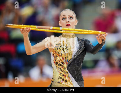 Baku, Aserbaidschan. 20 Sep, 2019. Boryana Kaleyn Bulgariens während der 37 Rhythmische Gymnastik Wm-Match zwischen und Tag 4 an der Nationalen Gymnastik Arena in Baku, Aserbaidschan. Ulrik Pedersen/CSM/Alamy leben Nachrichten Stockfoto