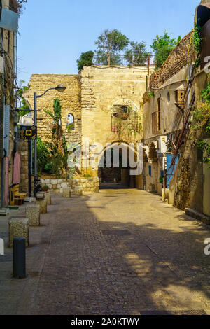 Tel Aviv, Israel - 19. September 2019: Gasse in der Altstadt von Jaffa. Jetzt Teil von Tel Aviv - Yafo, Israel Stockfoto