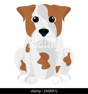 Süße Jack Russell Terrier isoliert. Hunderassen - Vektor Stock Vektor