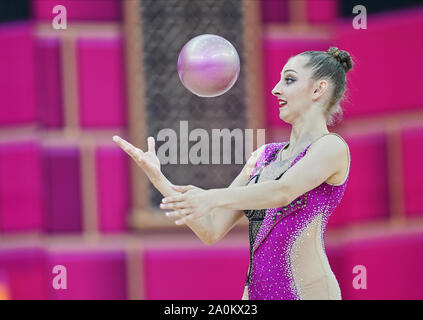 Baku, Aserbaidschan. 20 Sep, 2019. Boryana Kaleyn Bulgariens während der 37 Rhythmische Gymnastik Wm-Match zwischen und Tag 4 an der Nationalen Gymnastik Arena in Baku, Aserbaidschan. Ulrik Pedersen/CSM/Alamy leben Nachrichten Stockfoto