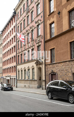 Stockholm, Schweden. September 2019 ein Blick auf den Palast Sitz der georgischen Botschaft in Schweden Stockfoto