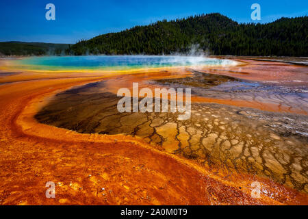 Grand Prismatic Spring im Yellowstone-Nationalpark, Wyoming, USA Stockfoto