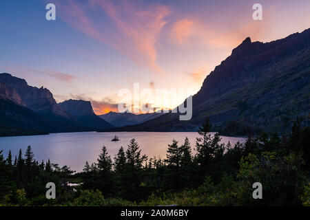 Wild Goose Island bei Sonnenuntergang Stockfoto