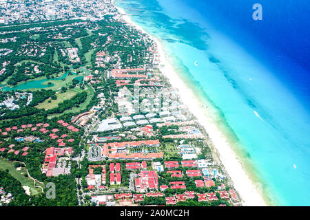 Arial Strand Blick auf Cozumel, Mexiko. Stockfoto