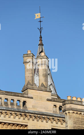 Detail einer Wetterfahne und die Turmspitze am Trinity College in Oxford auf der Jackson Gebäude aus der Broad Street Oxford gesehen und Teil der Universität Stockfoto