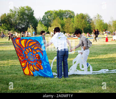 Ferrara/Italien - 9. April 2009 - Internationale Kite Festival" Vulandra'. Ferrara, Italien Stockfoto