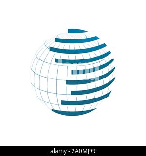 Abstrakte Technologie global globe Logo Design vector Abbildungen Stock Vektor