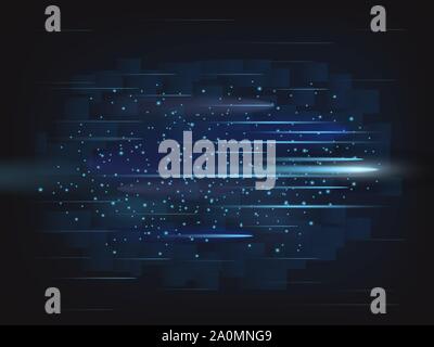 Blue Technologie Zusammenfassung Hintergrund mit Raumzeiger Abbildung Stock Vektor