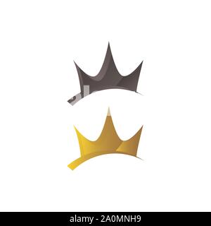Luxus Gold Crown Logo Vektor Royal König Königin abstrakt design Symbol