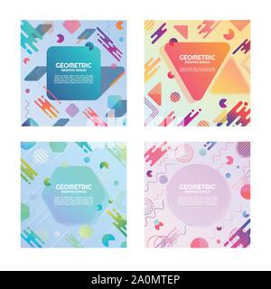 Geometrische bunten Hintergrund und Muster Memphis Stil. Vector Illustration Stock Vektor