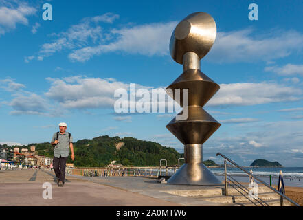 Itsasertza Kalea Strandpromenade, Zarautz (zarauz), Baskenland, Spanien Stockfoto