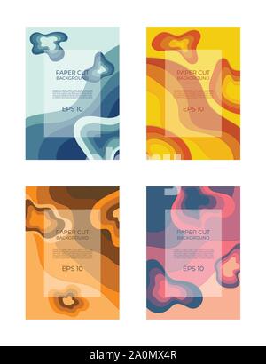 Papier schneiden Hintergrund flow mable Stil bunte Vintage Design und Platz für Ihren Text. Vector Illustration Stock Vektor