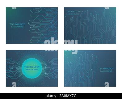 Technologie Hintergrund Struktur Leitung Stil mit Datenfluss node Design. Vector Illustration Stock Vektor