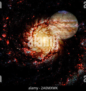 Planet Jupiter in der bunten sternklaren Universum. Elemente dieses Bild von der NASA eingerichtet. Stockfoto