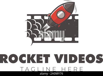 Rocket Film Studio Logo Design Stock Vektor