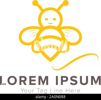 Gold und schwarz sechseckiges Bienenlogo Designs Honig Stock Vektor