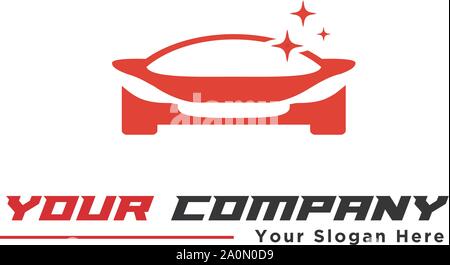 Autowaschanlage Logo und Sportwagen moderne Logo-Designs Stock Vektor
