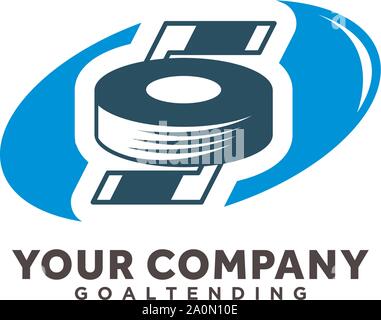 Ball Hockey Logo Designs modern und Sport-Logo Stock Vektor