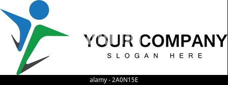 Abstraktes und natürliches Active-Logo mit Kopfhörern Stock Vektor