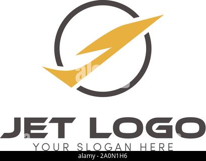 Jet-Logo versucht, den Hügel und Berg-Logo zu bohren Stock Vektor
