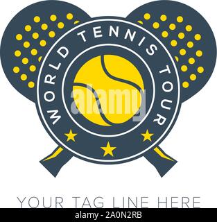 World Championship Tennis Logo Sport gelb und grün Ball Logo Stock Vektor