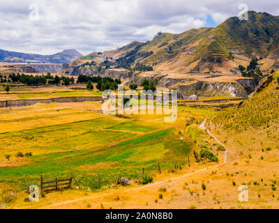 Ecuador, Panoramablick auf Toachi River Canyon, in der Landschaft zwischen Zumbahua und Lagune Quilotoa Stockfoto