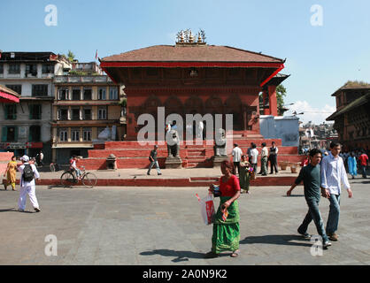 KATHMANDU, Nepal. 23. September 2008: Kathmandu Durbar Square, Shiva-Parvati Tempel Stockfoto