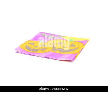 Studio ein Schoß Halloween Serviette isoliert auf weißem Stockfoto