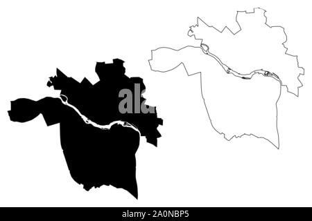 Richmond City (USA Städte, Vereinigte Staaten von Amerika, usa Stadt) Karte Vektor-illustration, kritzeln Skizze Stadt Richmond Karte Stock Vektor