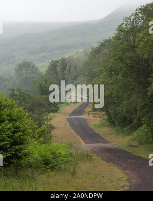 Die ehemalige Brecon und Merthyr Railway Line bildet nun die Route der Brecon wandern und National Cycle Network Route 8 Durch den Brecon b Stockfoto