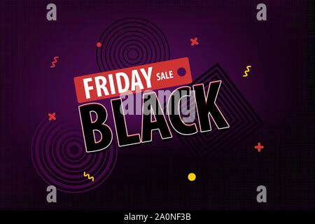 Schwarzer Freitag dunkle Verkauf red promo Tag Stock Vektor