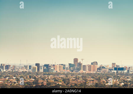 Skyline von Adelaide Hills gesehen, South Australia Stockfoto