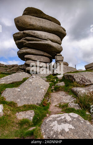 Cheesewring Felsbrocken auf stowes Hill, Bodmin Moor, Cornwall Stockfoto