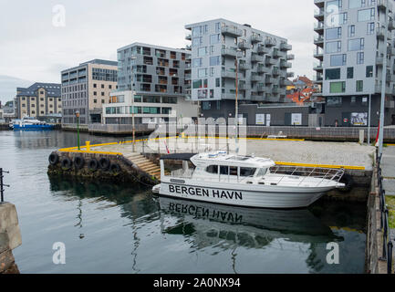 Harbour master boot in Bergen, Norwegen Stockfoto