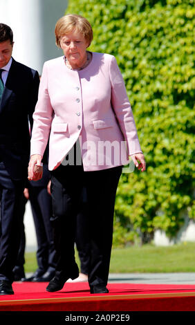 Wolodymyr Selensky, Angela Merkel-Treffen der Dt. Bundeskanzlerin mit dem ukrainischen Praesidenten, Bundeskanzleramt, 18. Juni 2019, Berlin/Volody Stockfoto