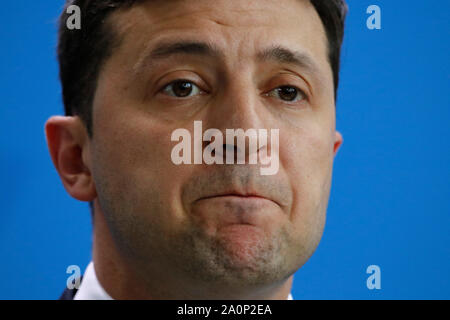 Wolodymyr Selensky-Treffen der Dt. Bundeskanzlerin mit dem ukrainischen Praesidenten, Bundeskanzleramt, 18. Juni 2019, Berlin/Volodymyr Zelensky - Stockfoto