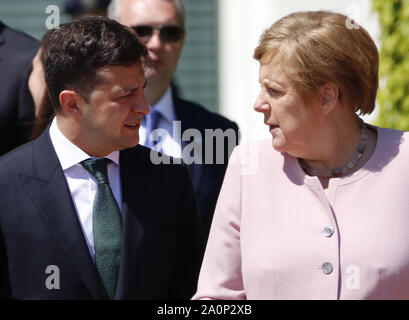 Wolodymyr Selensky, Angela Merkel-Treffen der Dt. Bundeskanzlerin mit dem ukrainischen Praesidenten, Bundeskanzleramt, 18. Juni 2019, Berlin/Volody Stockfoto