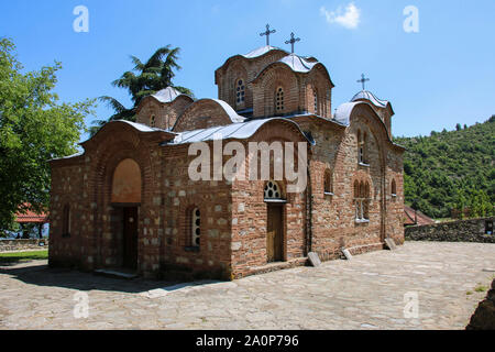 Die Kirche von St. Pantaleon in Gorno Nerezi,Mazedonien, byzantinisch-orthodoxen Kirche in einer Klosteranlage entfernt Stockfoto