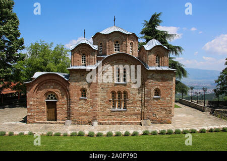 Die Kirche von St. Pantaleon in Gorno Nerezi,Mazedonien, byzantinisch-orthodoxen Kirche in einer Klosteranlage entfernt Stockfoto