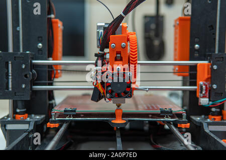 3D-Drucker Elemente. 3D-Druck gerät Mechanismus Stockfoto